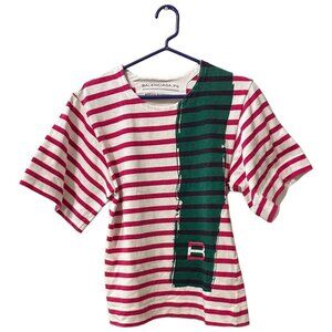 Vintage BALENCIAGA Designer T-Shirt Spring-Summer 2012 Size M Striped Authentic